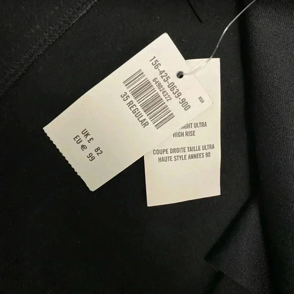 NWT Abercrombie & Fitch vegan leather 90’s straight ultra high rise pants 35 /20 - Picture 7 of 8